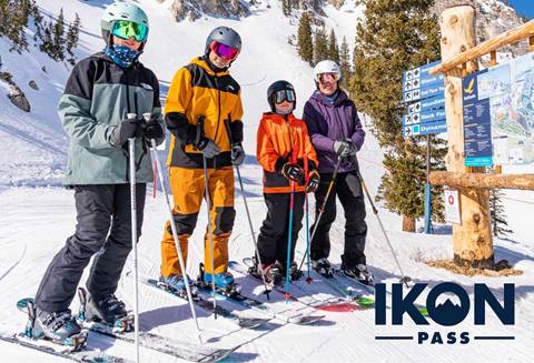 Family skiing Honeycomb Canyon at Solitude Mountain Resort