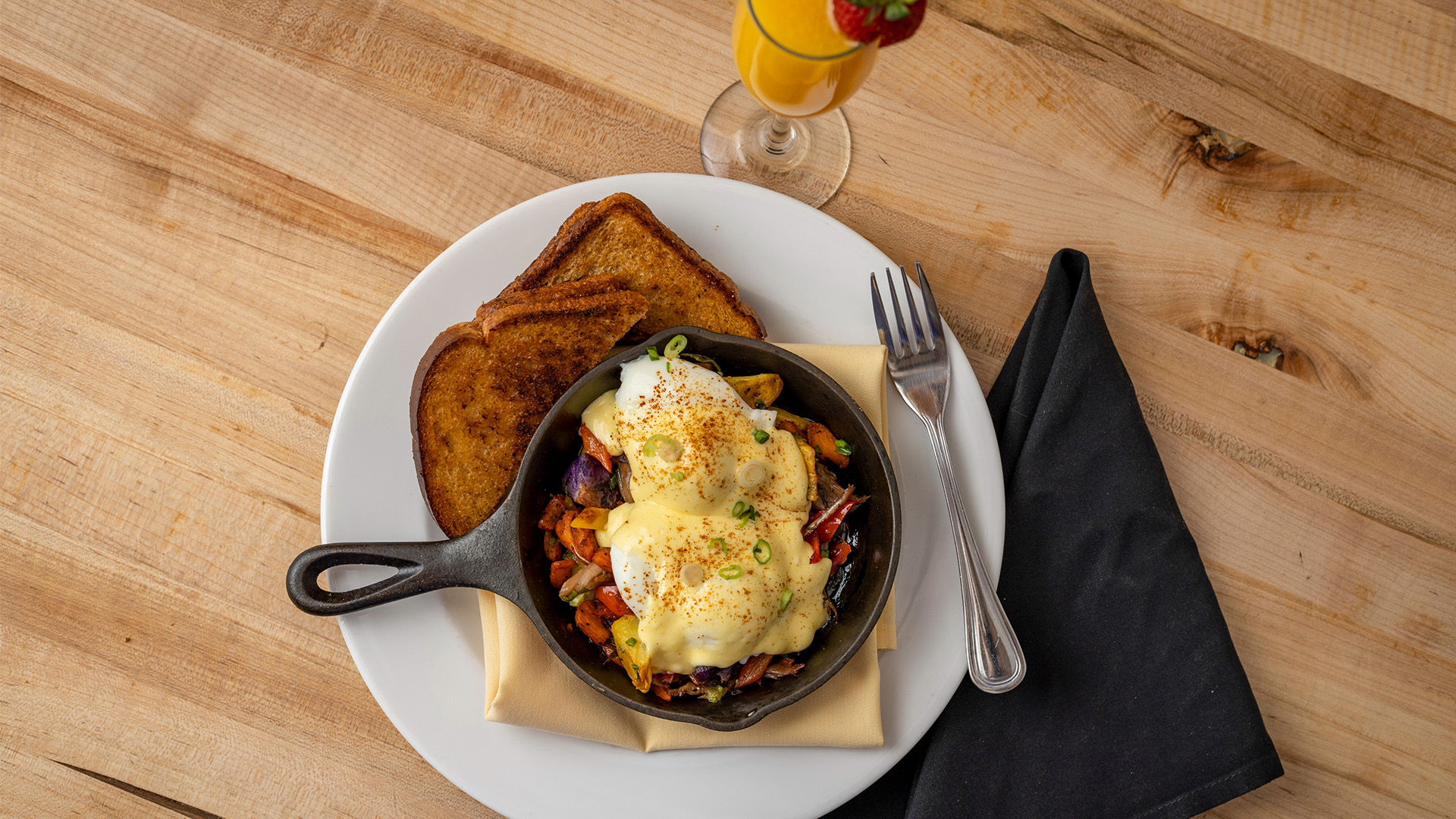 Brunch food at St. Bernard's at Solitude Mountain Resort