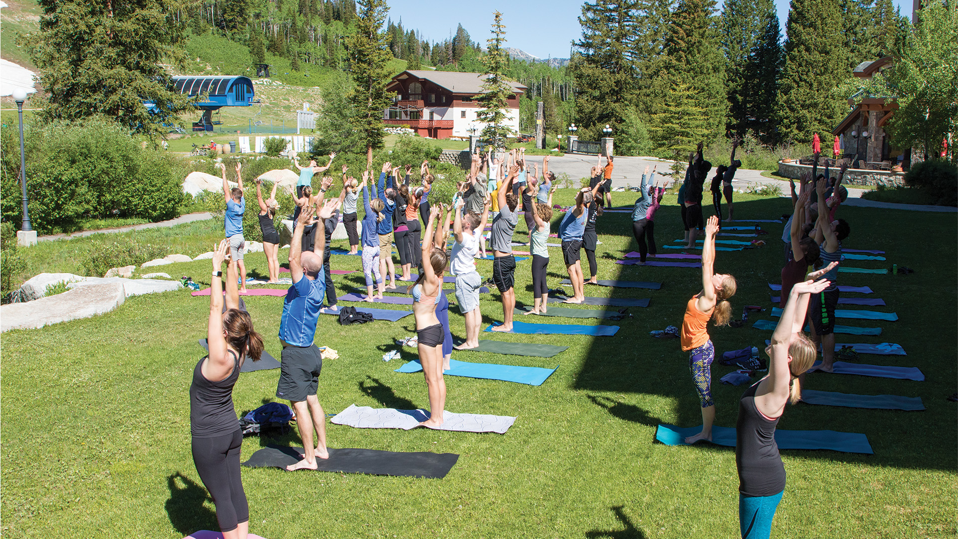 Summer yoga at Solitude Mountain Resort