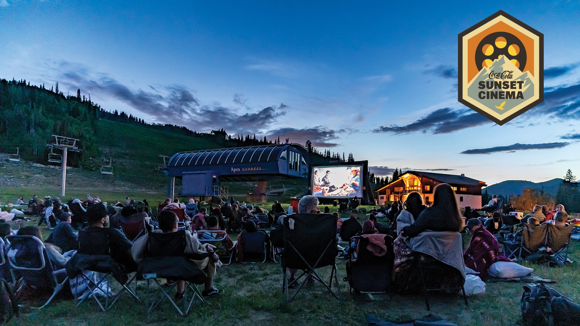 Guest watching Coca Cola Sunset Cinema at Solitude