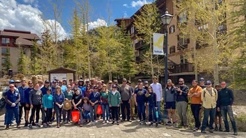 Solitude Mountain Resort Employees participating in a canyon cleanup