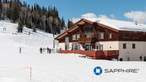 Last Chance Lodge with Chase Sapphire logo overlaid