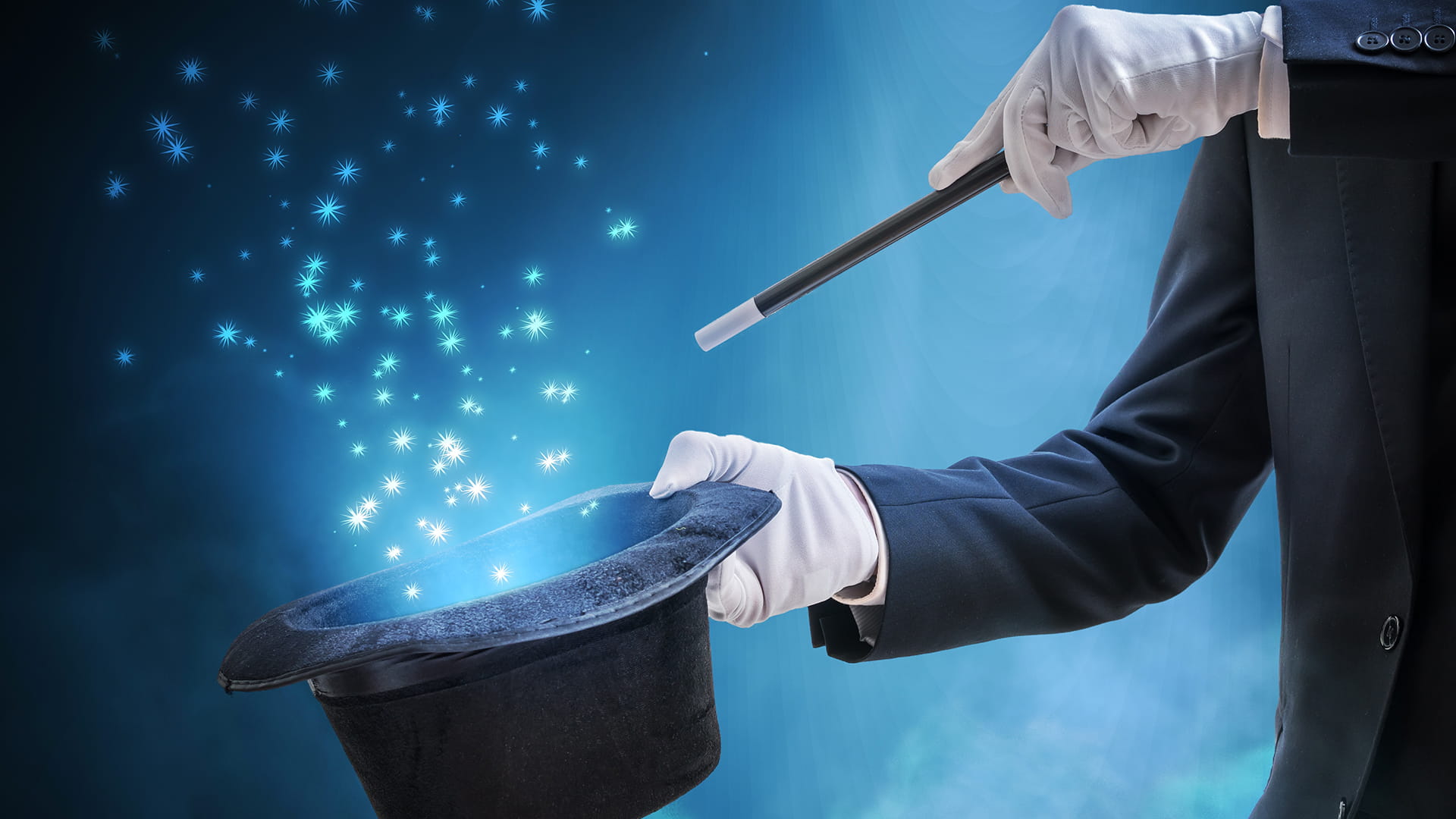 Magician with hat and wand 
