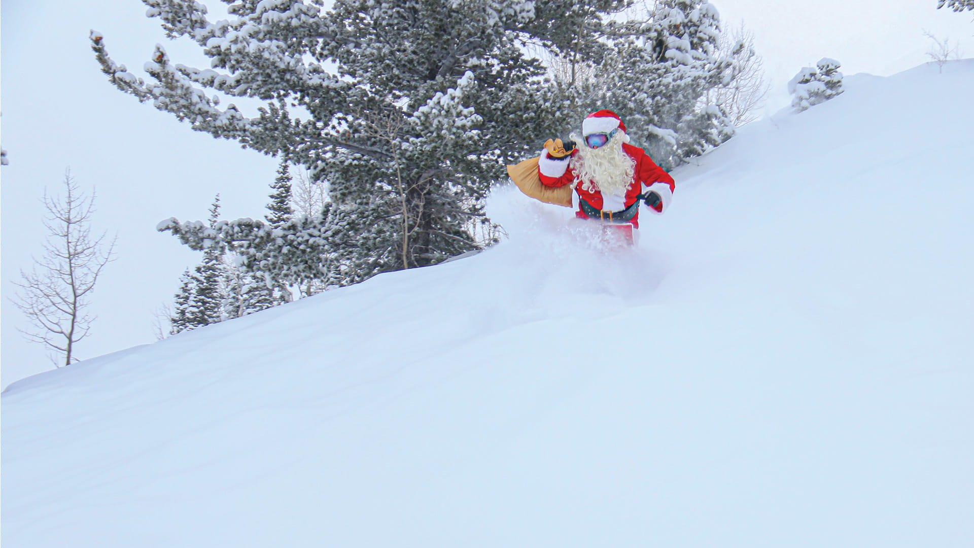 Santa skiing at Solitude