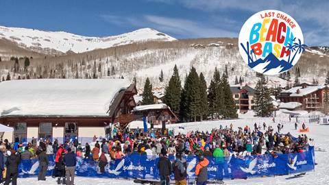 A crowd gathered for Last Chance Beach Bash at Solitude Mountain Resort