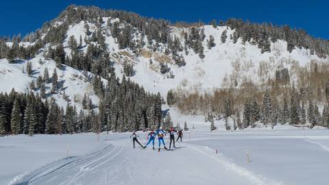 Racers race at the Solitude Nordic Center in the Silver Lake Loppet