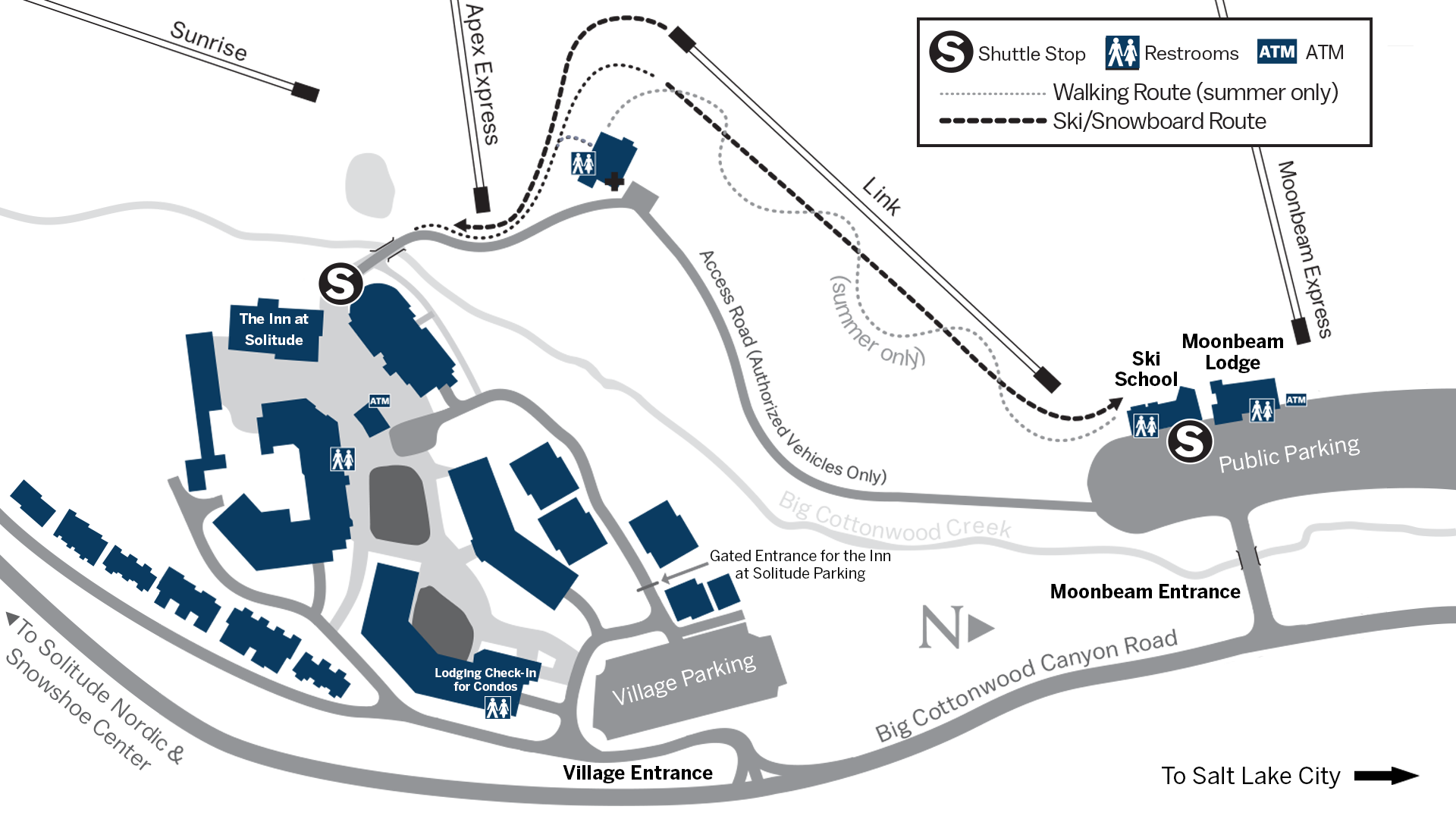 Solitude Village and Moonbeam Entrance and Shuttle Map