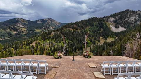 A scenic alpine landscape wedding venue at Solitude Mountain Resort