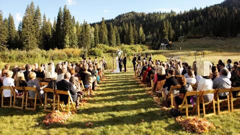 A beautiful scenic mountain alpine wedding location at Solitude Mountain Resort