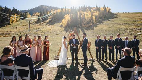 Scenic outdoor wedding nature landscape at Solitude Mountain Resort