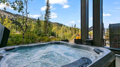 Hot tub with mountain views at Mountain Estates 5 Luxury Rental at Solitude Mountain Resort