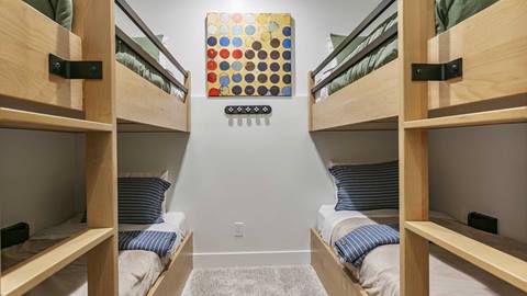 Bedroom with bunk beds at Mountain Estates luxury rental at Solitude Mountain Resort