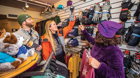 friends shopping at Canyon Fever rental store
