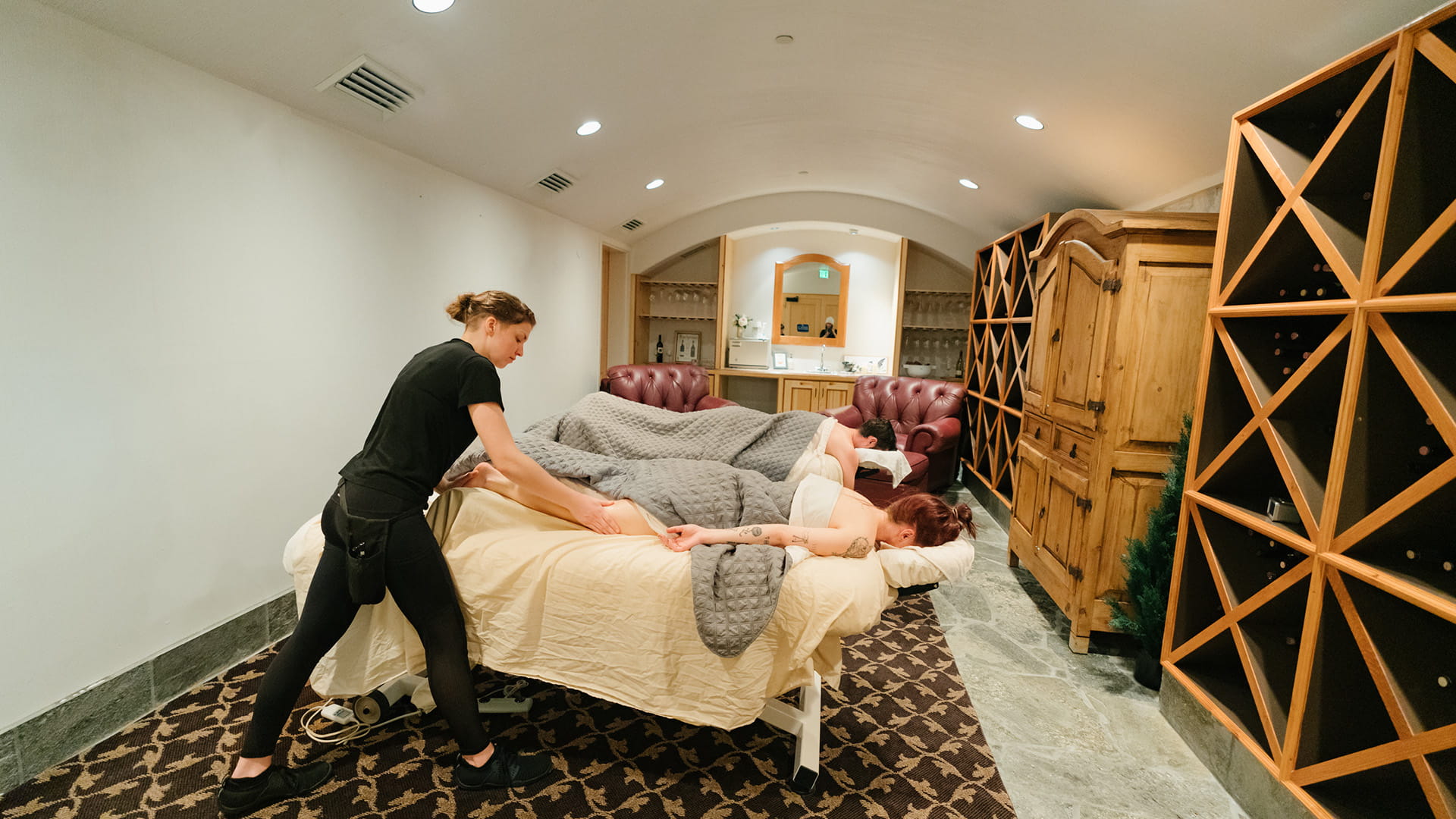 Couple getting a message at Solitude Mountain Spa
