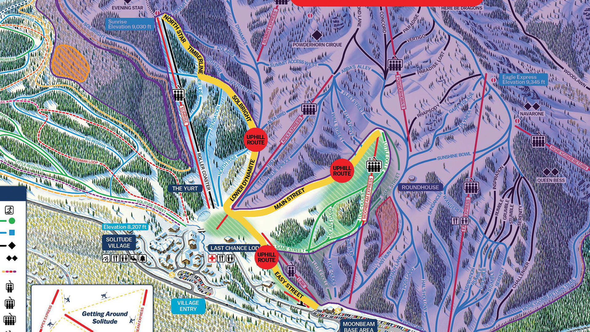 Solitude Uphill Travel Map