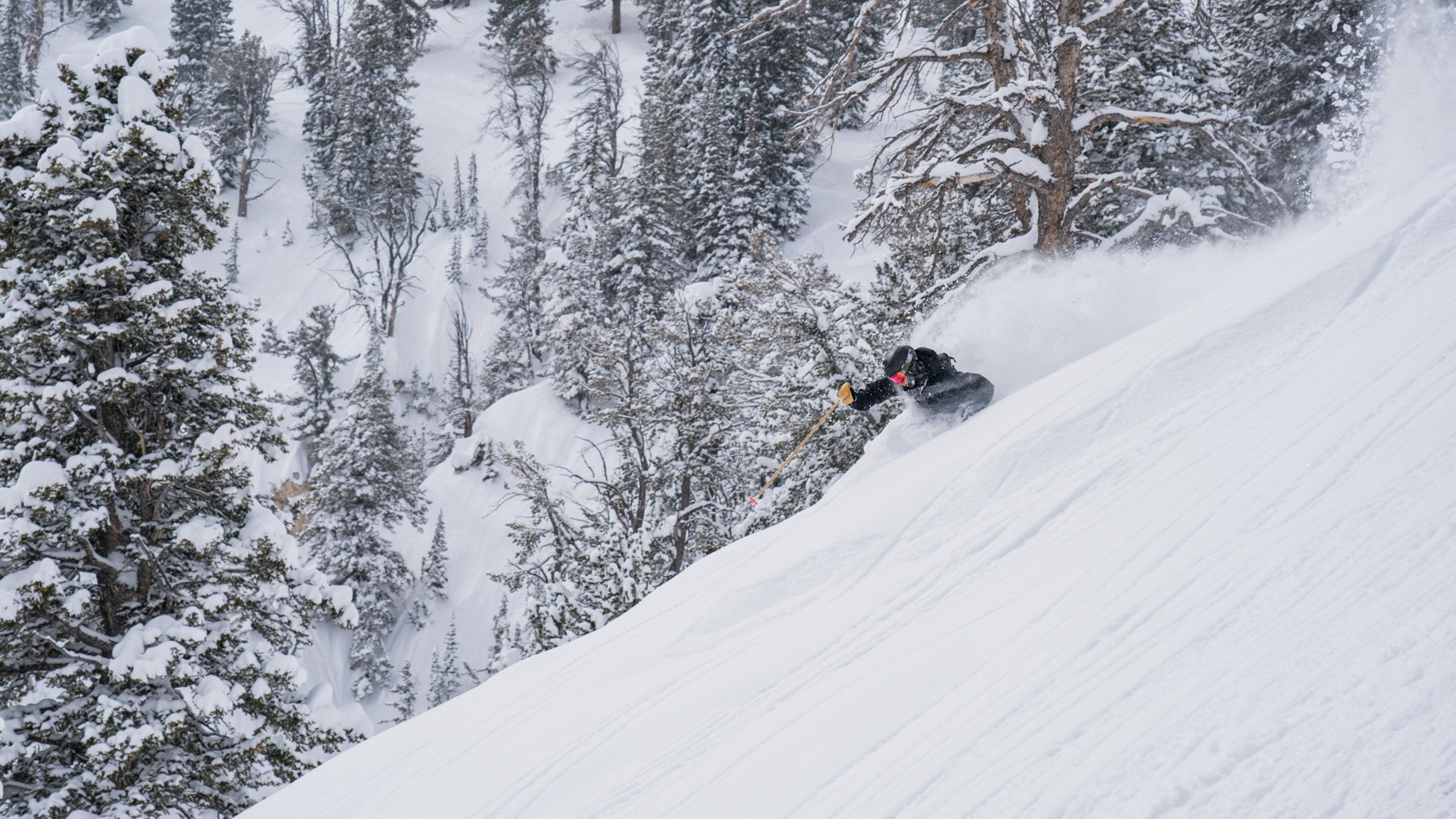 Solitude skier enjoys powder off of Summit chair