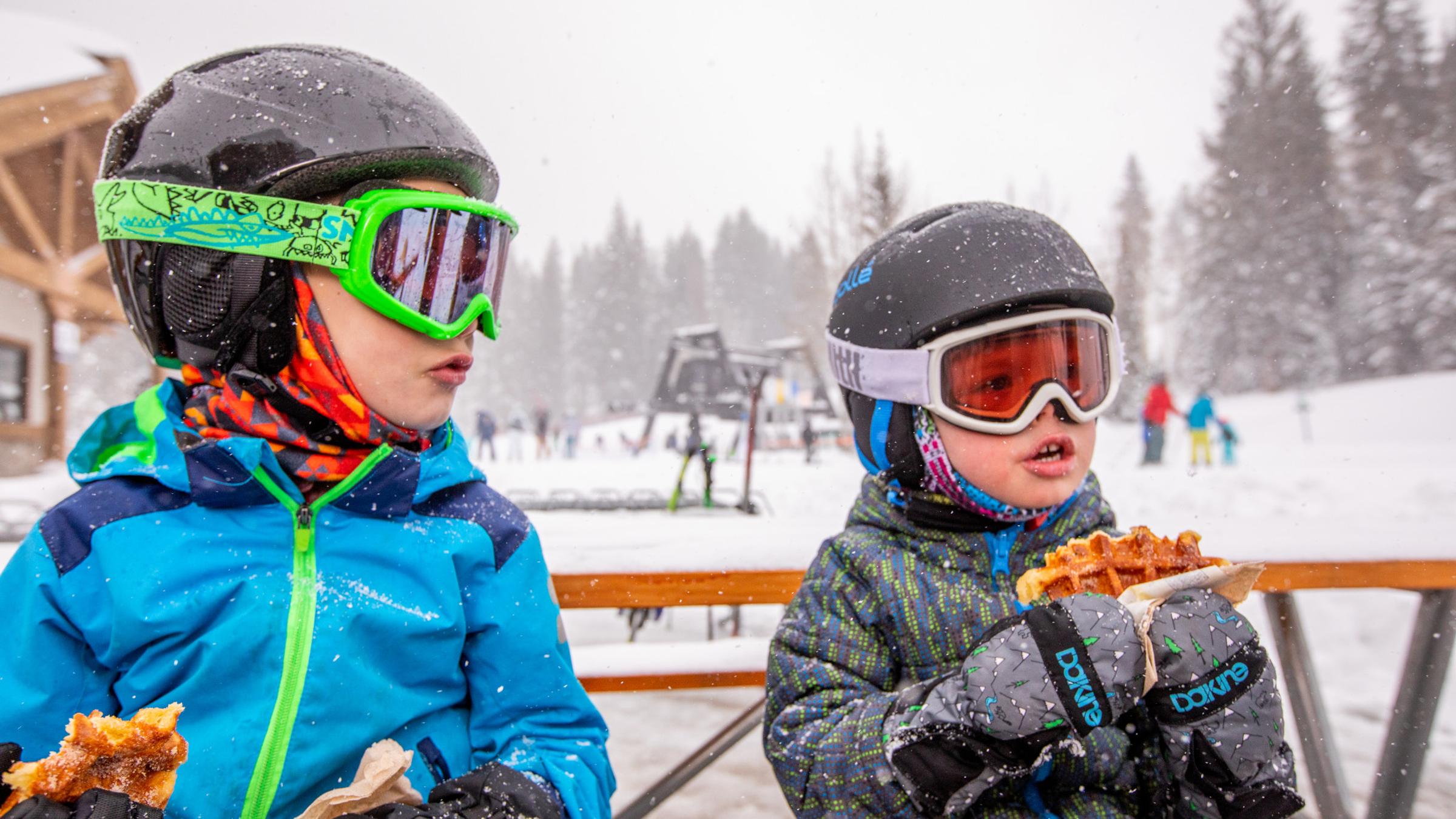 Guests enjoy Little Dollie Waffles at Solitude Mountain Resort