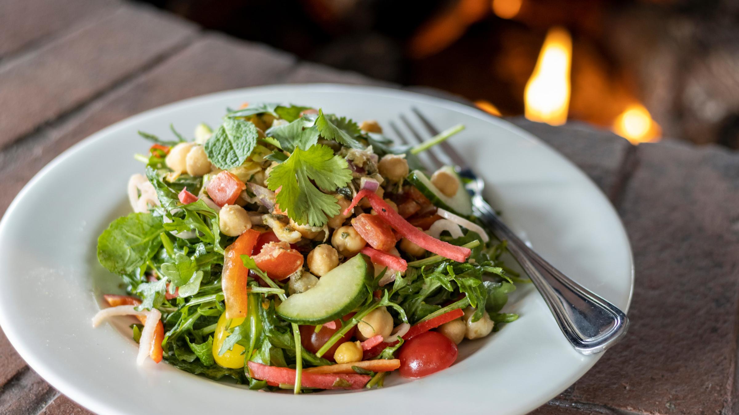Chana chaat salad at Roundhouse at Solitude Mountain Resort