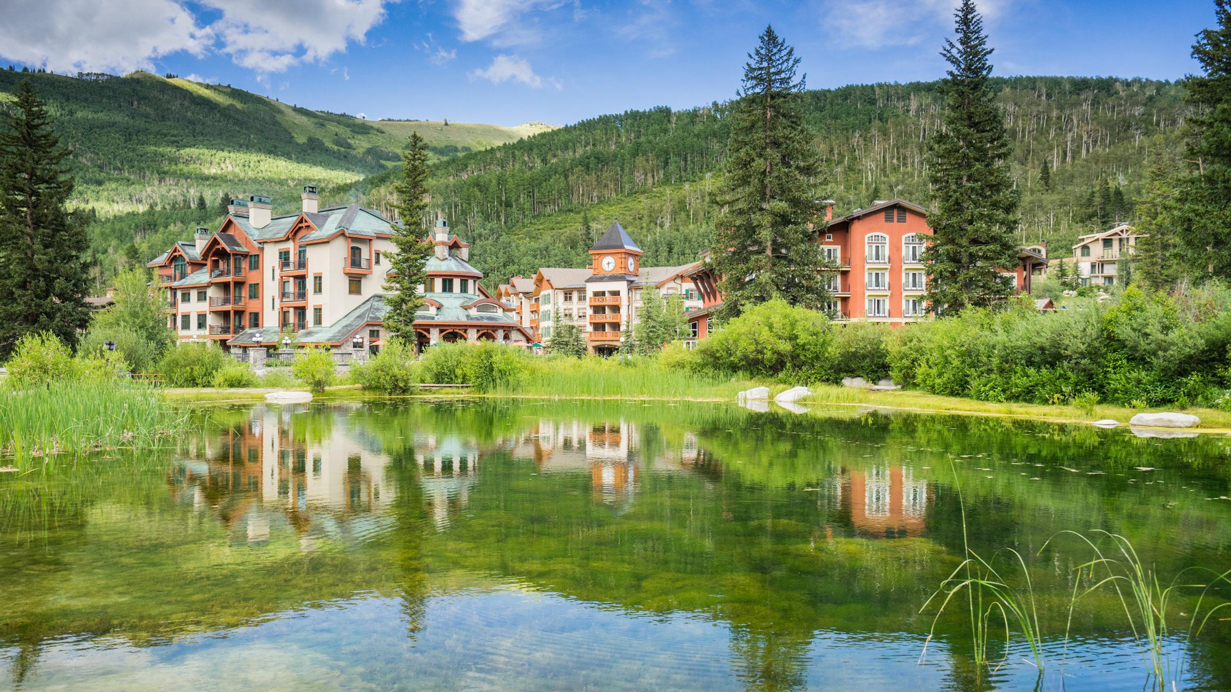 The Solitude Village viewed over the Village Pond