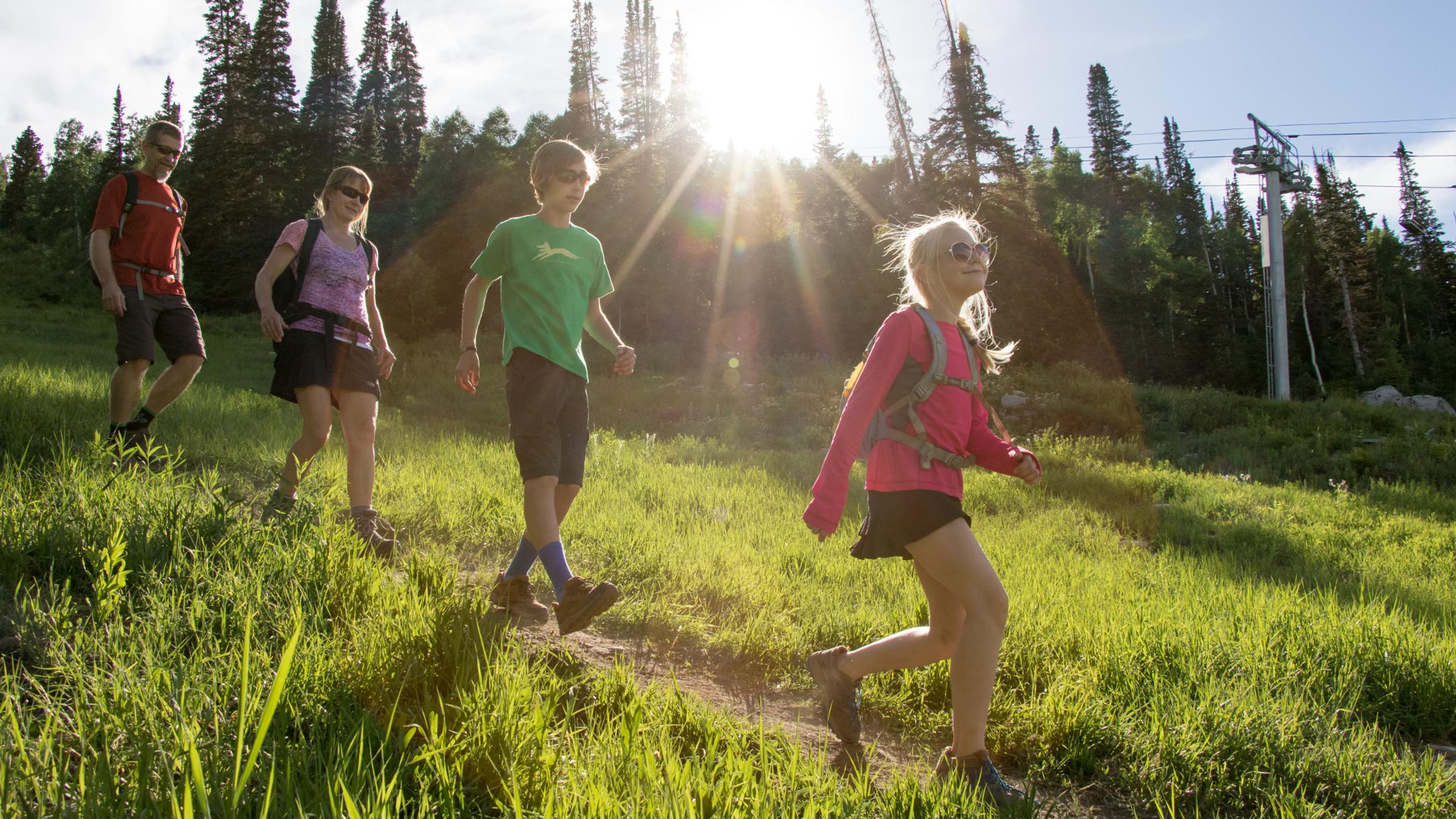 Family hiking at Solitude