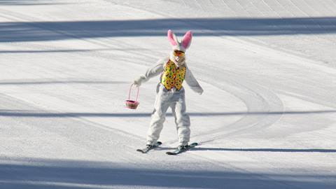 Easter Bunny skiing at Solitude