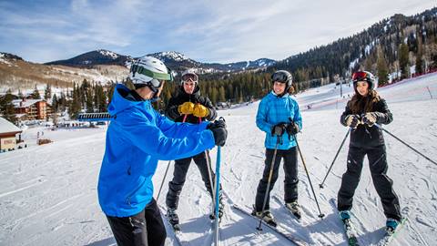 3 adult skier in s group ski lesson 