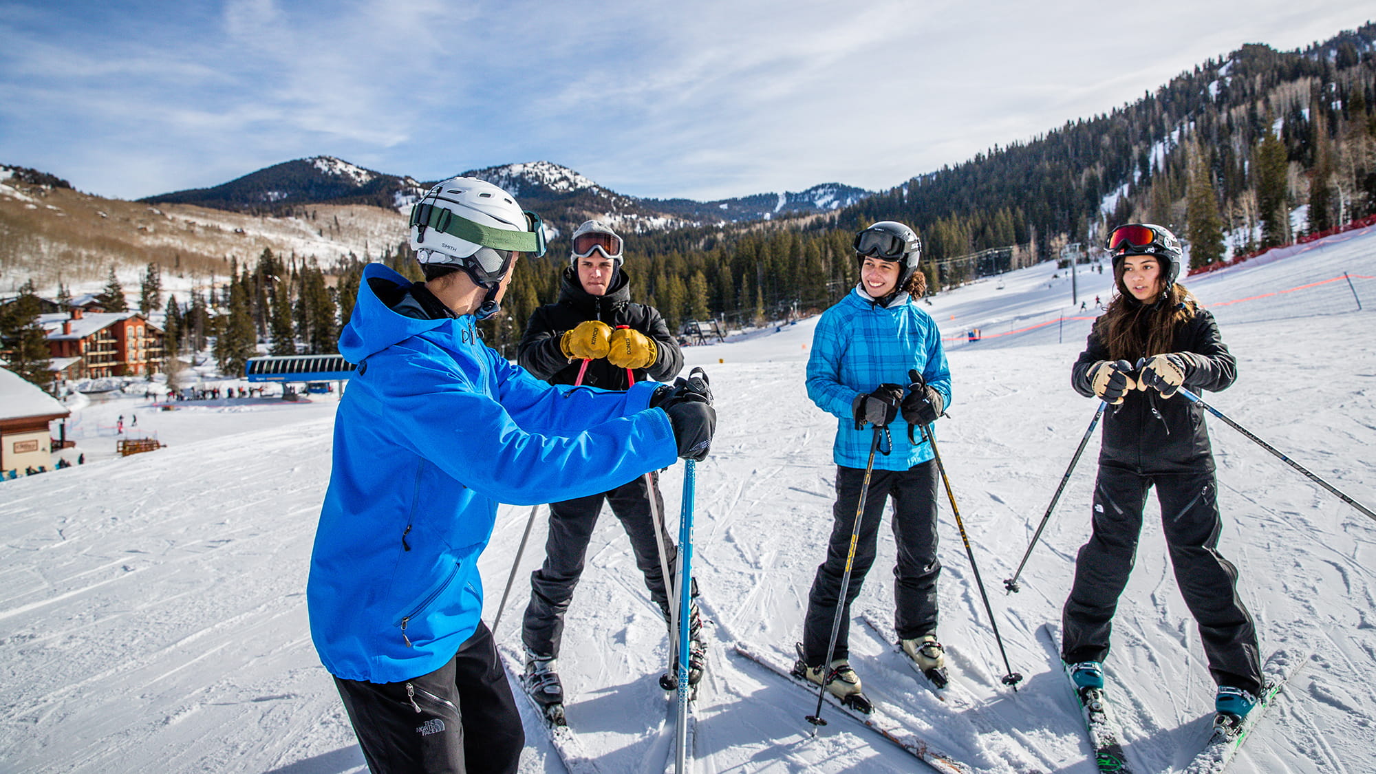 3 adult skier in s group ski lesson 