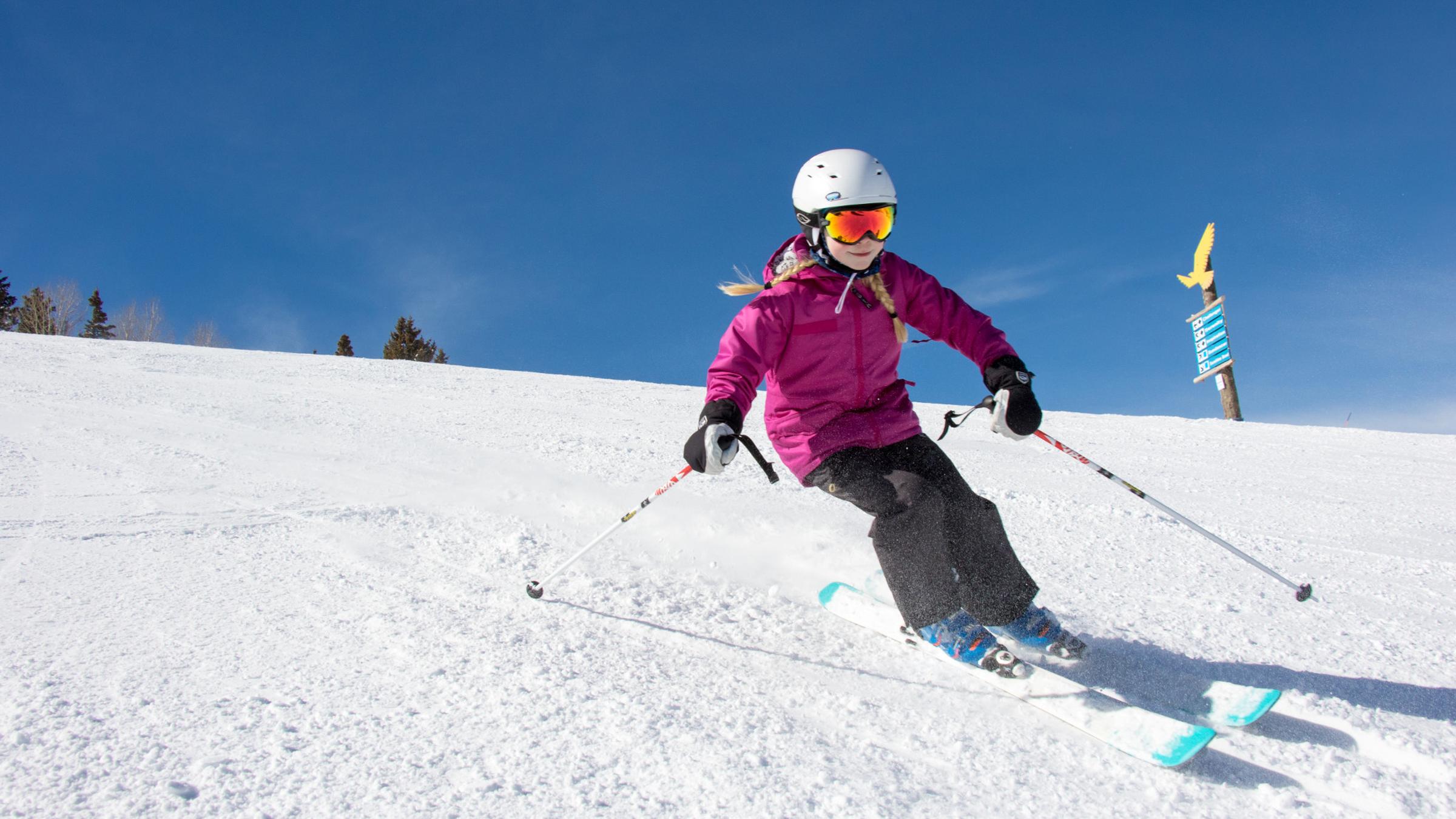 Carving turns in Sunshine Bowl, "DEVO Team"