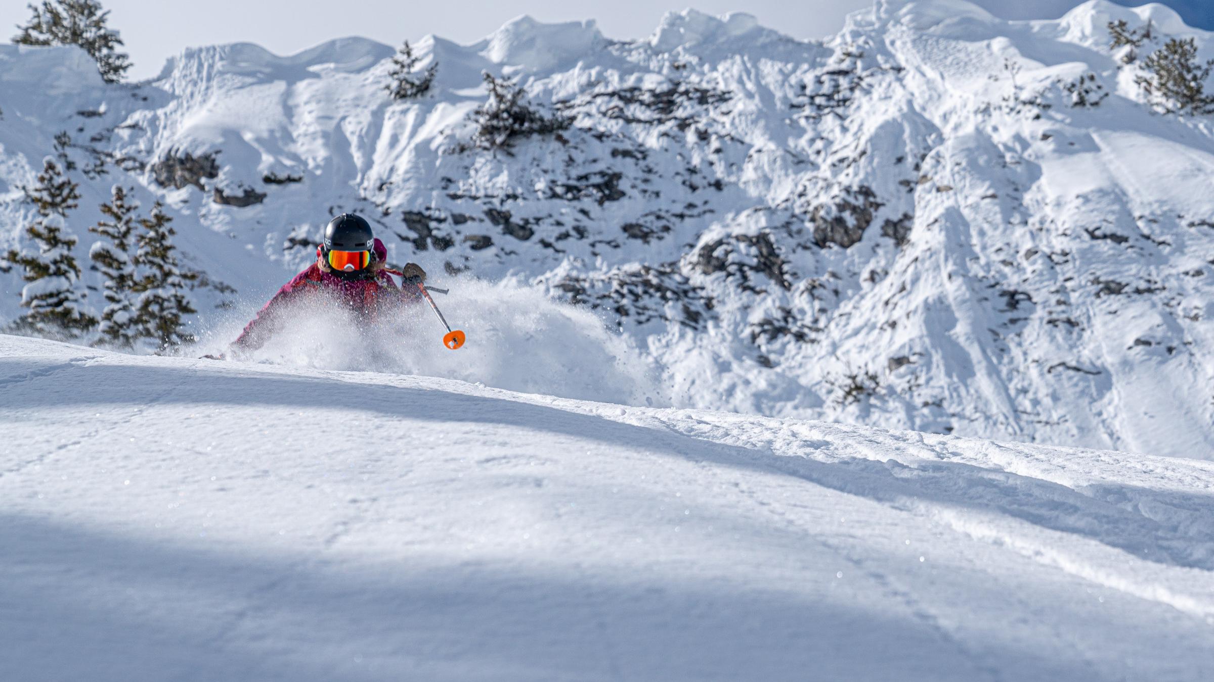 Solitude skier enjoys powder off of Summit chair