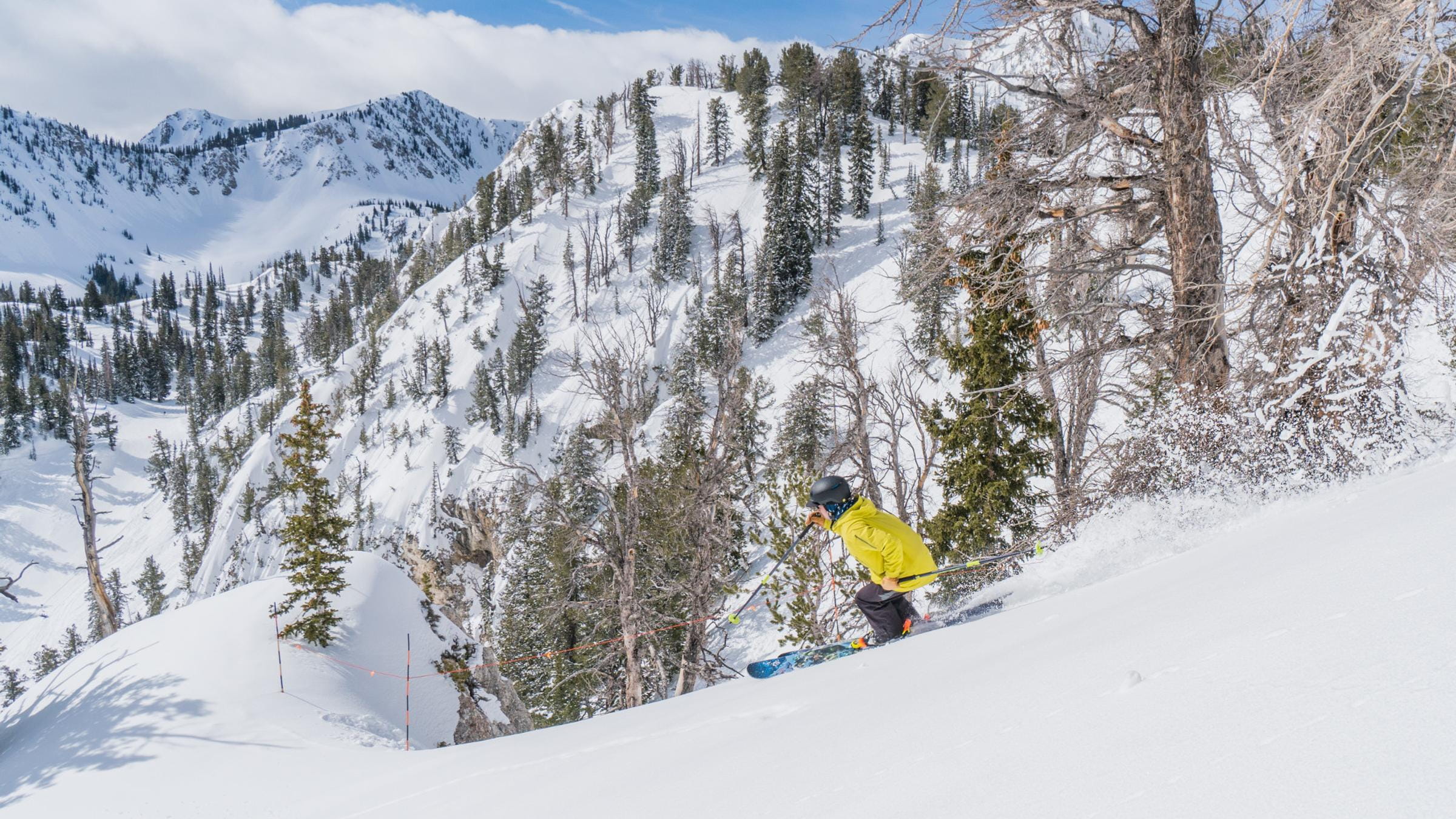 Skier on a sunny day at Solitude Mountain Resort